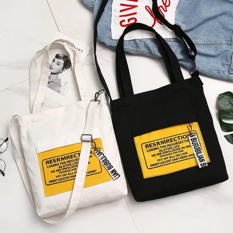Túi tote canvas đeo vai, đeo chéo thời trang Hàn Quốc -TT16 - RESECTION- The Hills