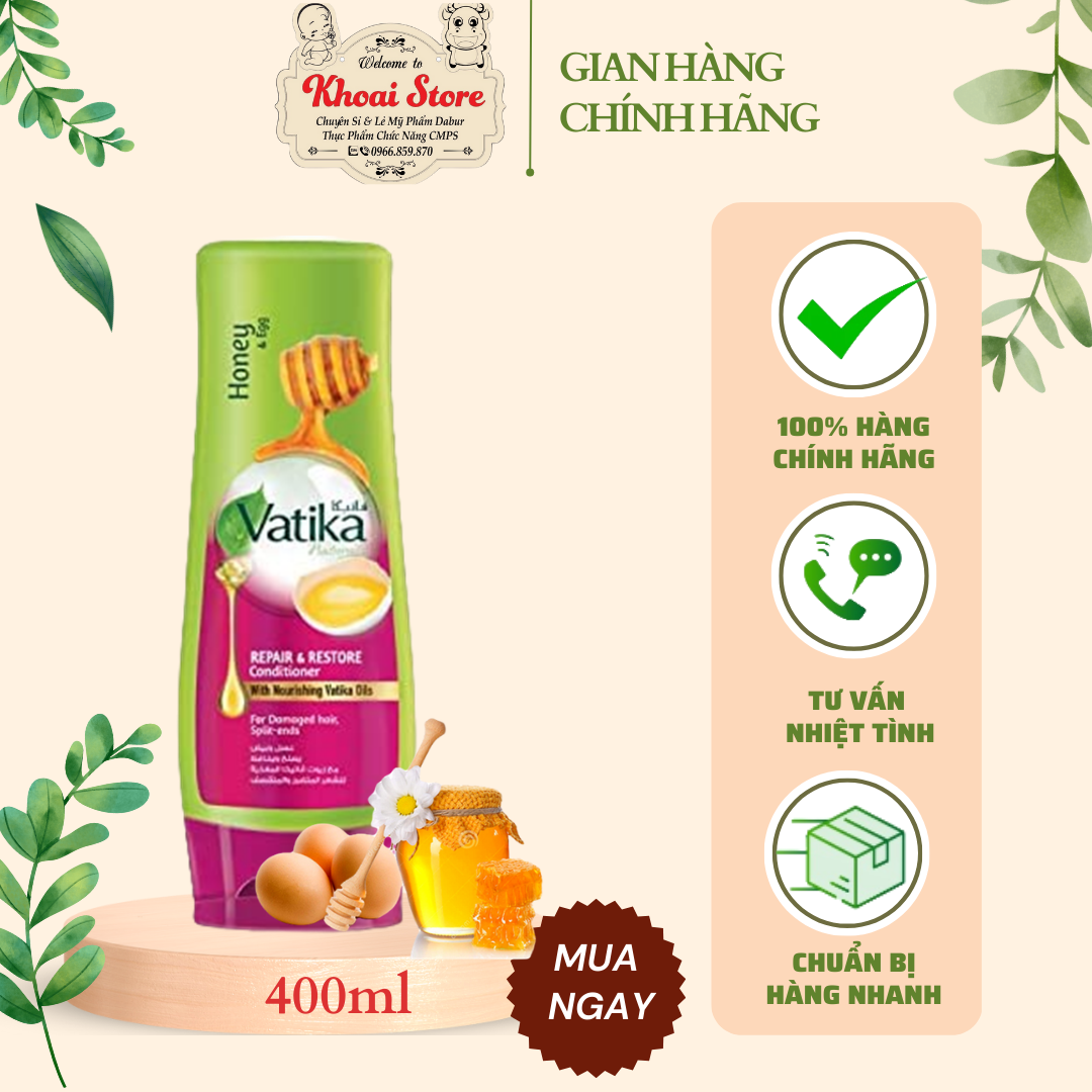 Dầu Xả Phục Hồi Hư Tổn Dabur Vatika 400ml