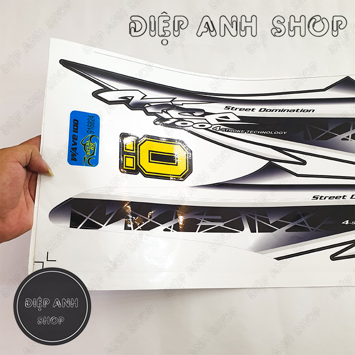 Tem rời Wave Alpha 100 ( Đời 2006 - 2016) - Tem 3 lớp chống phai màu