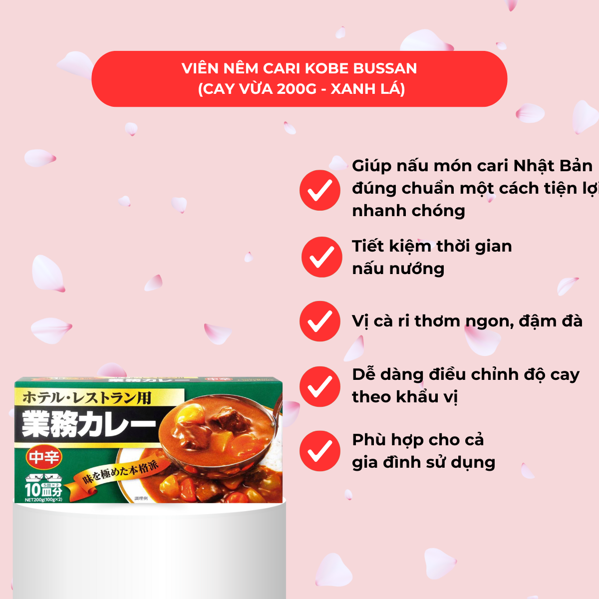 Viên nấu cà ri kiểu Nhật Kobe Bussan 200g