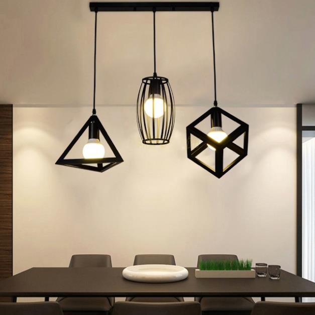 Đèn trang trí thả khối cao cấp (đã kèm bóng LED edison vàng 4w) Combo gồm 3 hình