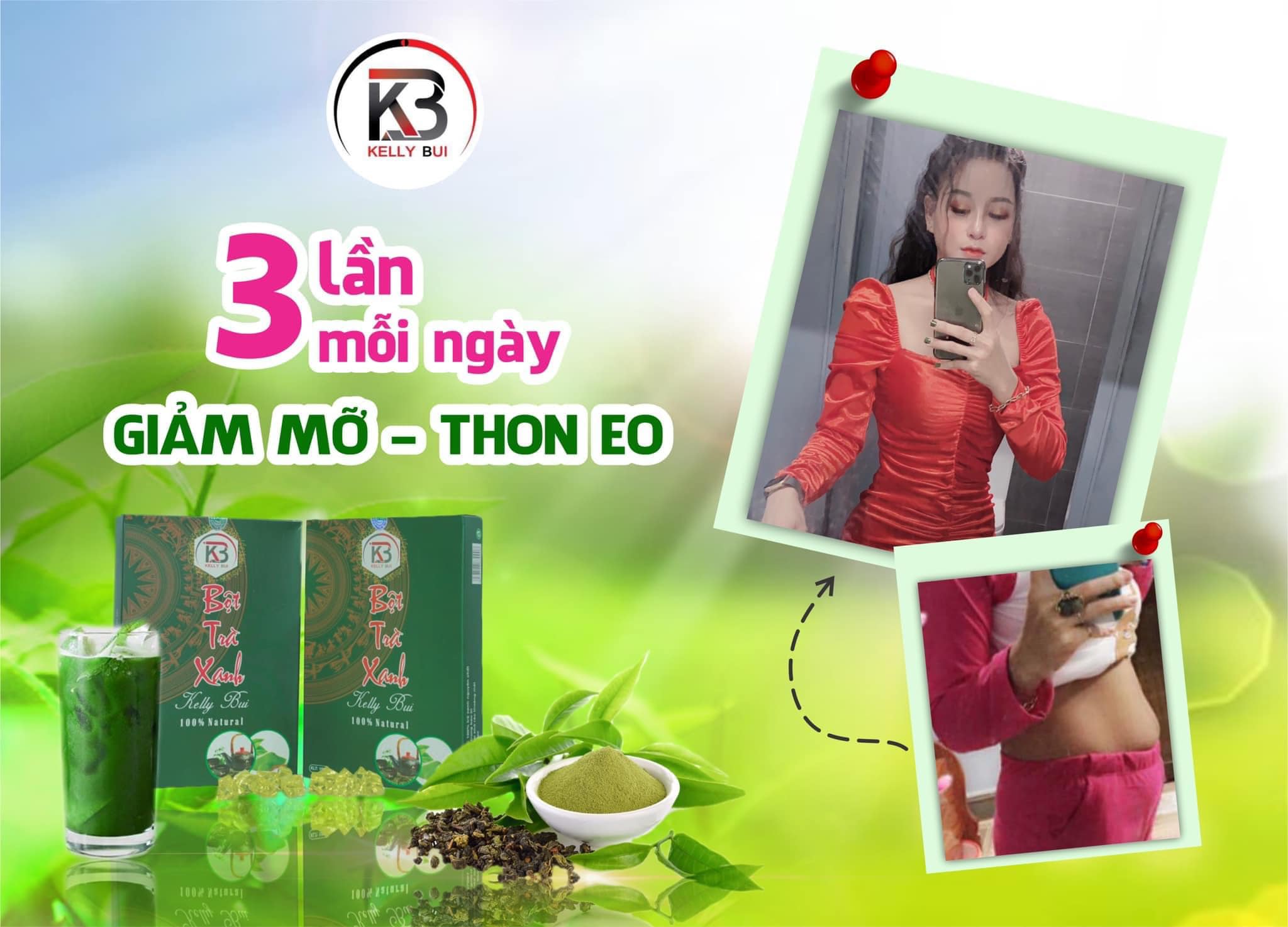 bột trà xanh kelly bùi