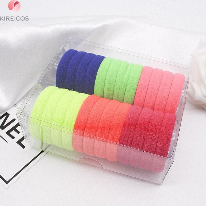 [HCM]Hộp 24 Dây Cột Tóc Buộc Tóc Trơn Nhiều Màu