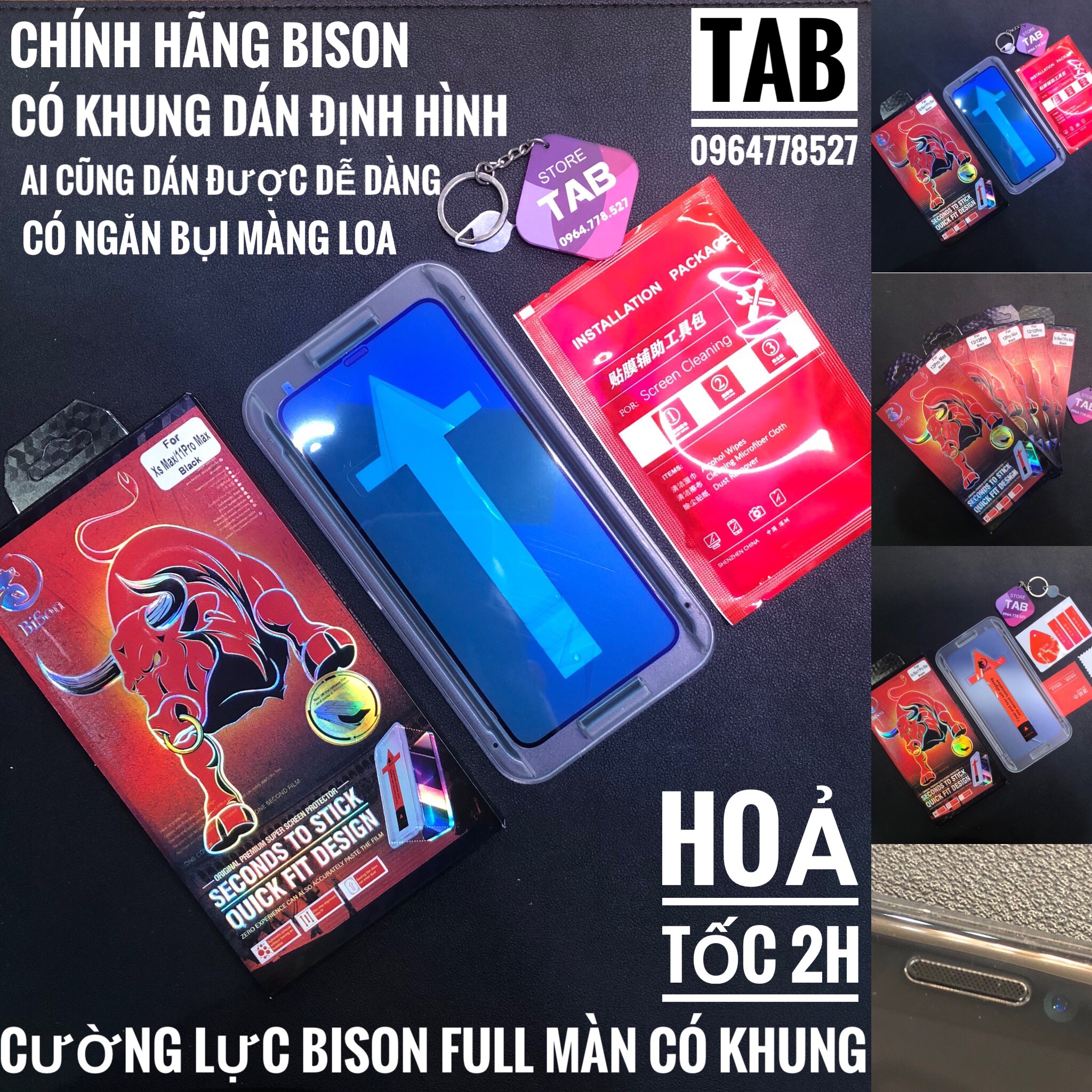 Cường lực bison full màn có khung dán siêu mượt - chính hãng
