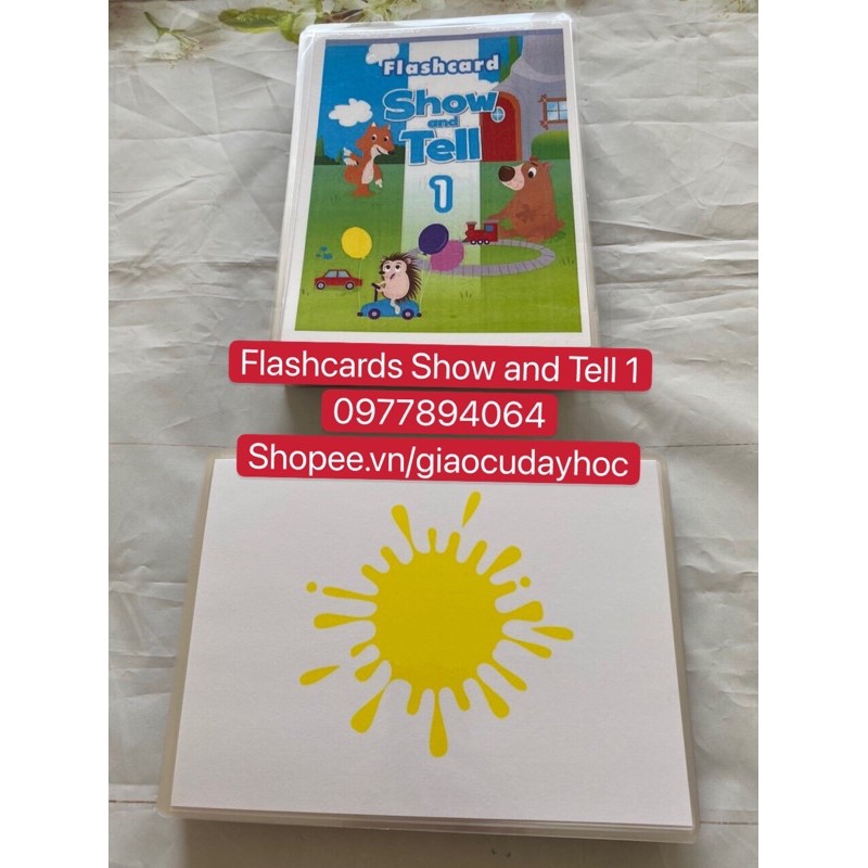 Flashcards Show and Tell 1-2-3 ( Size A5- 2 mặt -ép plastics bền đẹp)