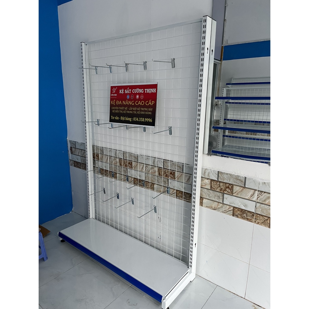 Kệ Lưới, Móc treo đồ ( Cao 1m8 X Dài 1m2) Tặng mèm 15 Móc 15cm