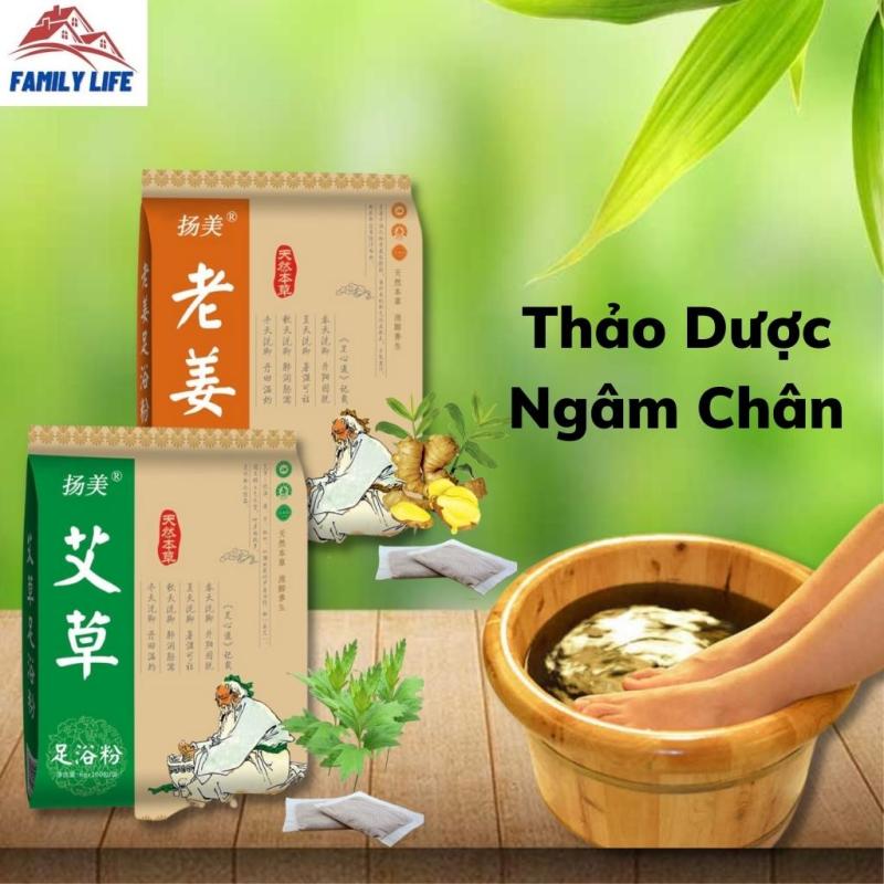 Thảo Dược Ngâm Chân Ngải Cứu, Gừng, Combo 100 Gói Thải Độc Bàn Chân Giúp Thải Các Độc Tố Ra Bên Ngoài