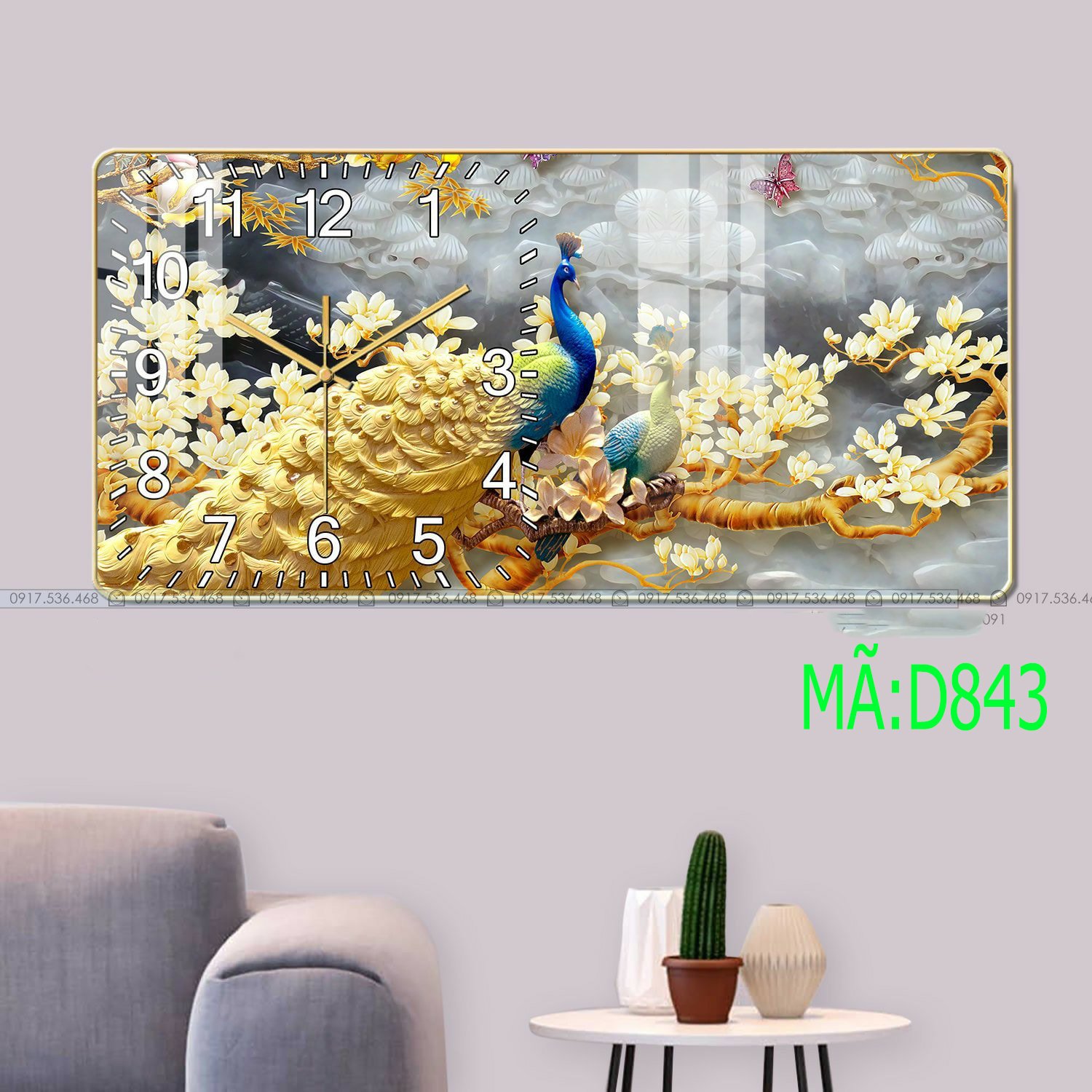 Đồng Hồ Tráng Gương 5D Cao Cấp