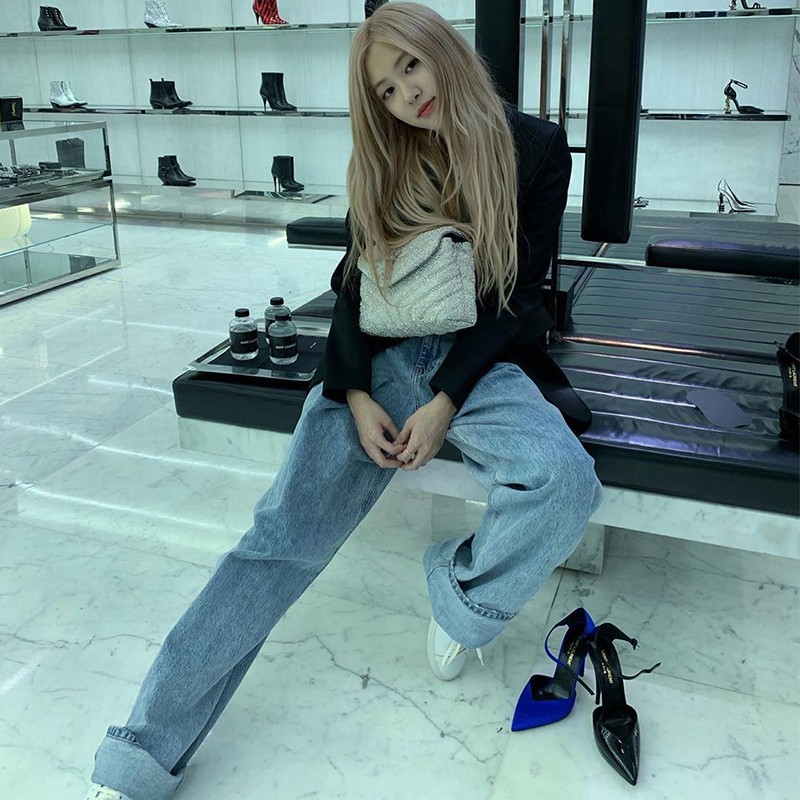 Quần Jeans ống rộng Rose