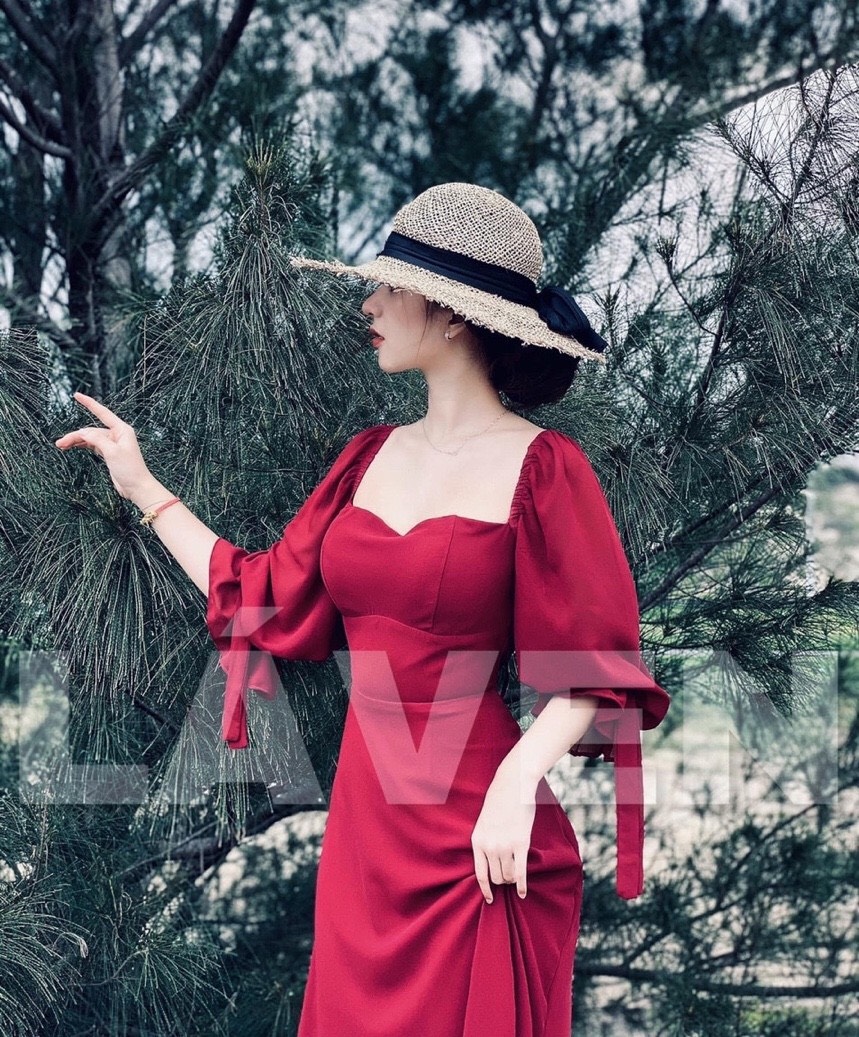[HCM]MAXI ĐAN DÂY LƯNG CỔ VUÔNG CHẤT VẢI SIÊU XỊN M001