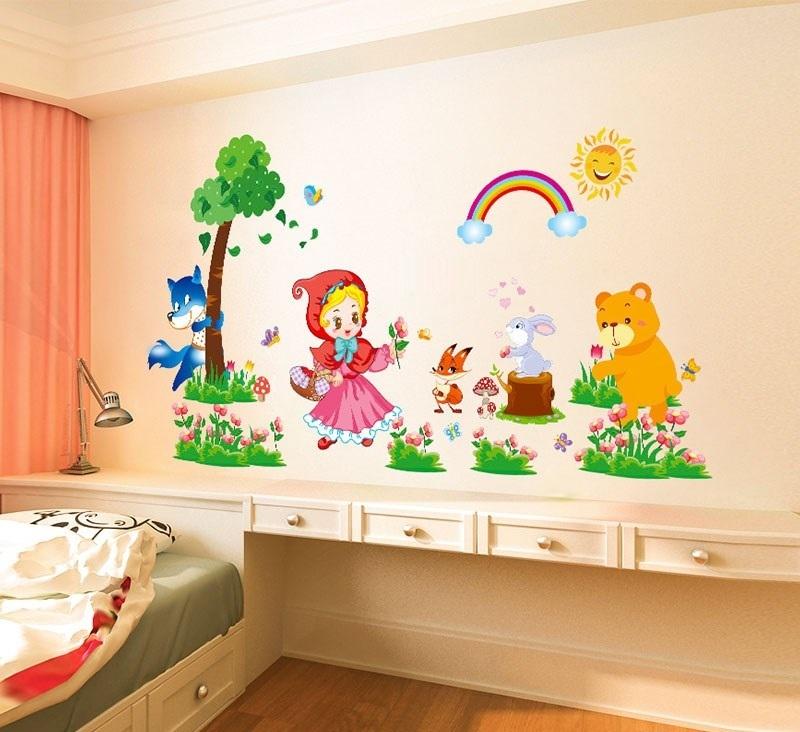 Decal dán tường Cô bé quàng khăn đỏ- T120-kiddecals