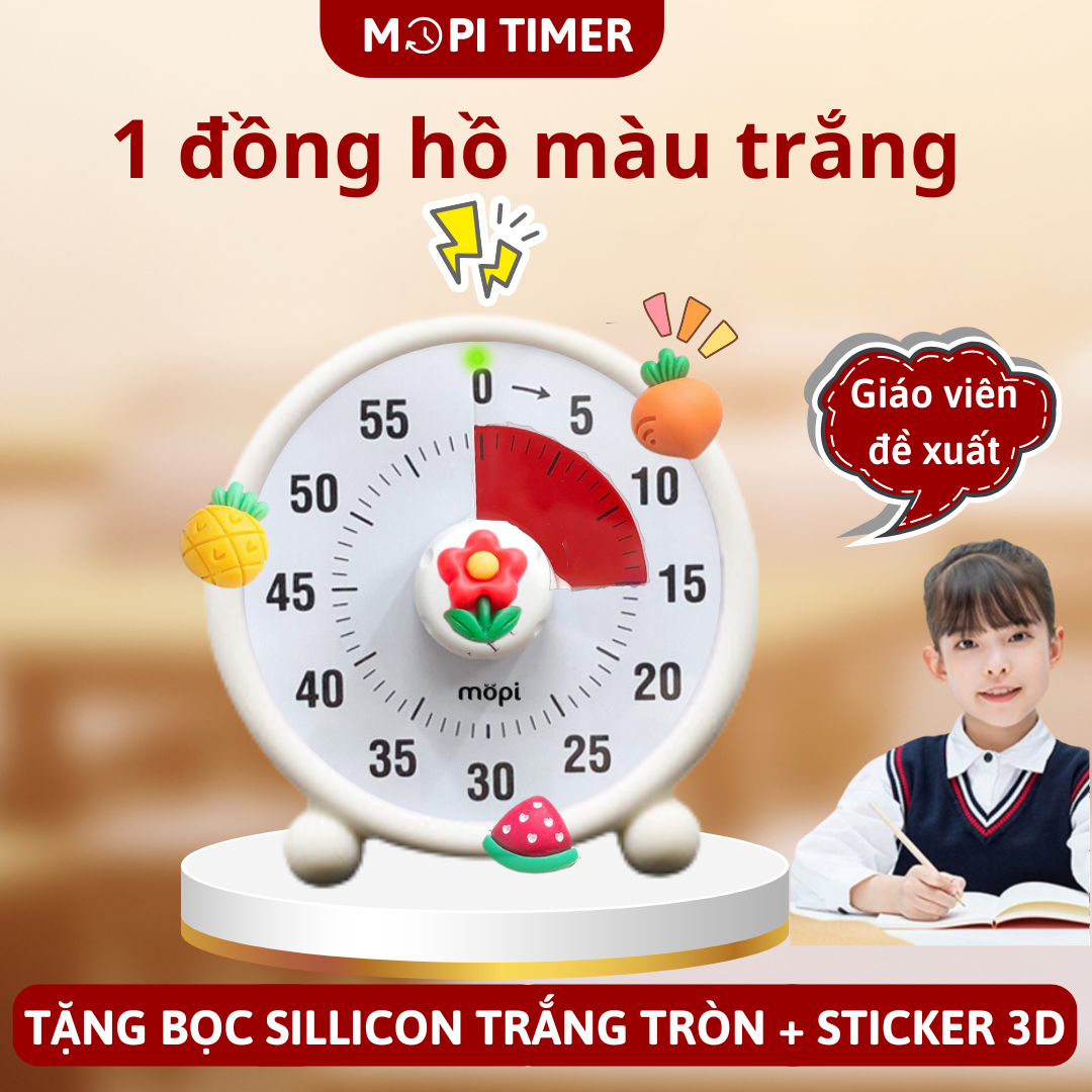 Đồng hồ Pomodoro đếm ngược, mopi timer MP038 bấm giờ học tập, quản lý thời gian trẻ em, đồng hồ hẹn giờ mini đa năng