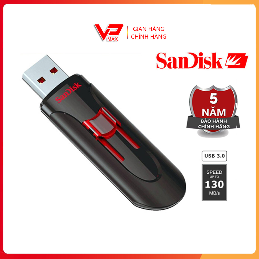 USB 128GB 64GB 32GB Sandisk 3.0 Cruzer Glide CZ600 Tốc độ 100Mb BH 5 năm siêu bền