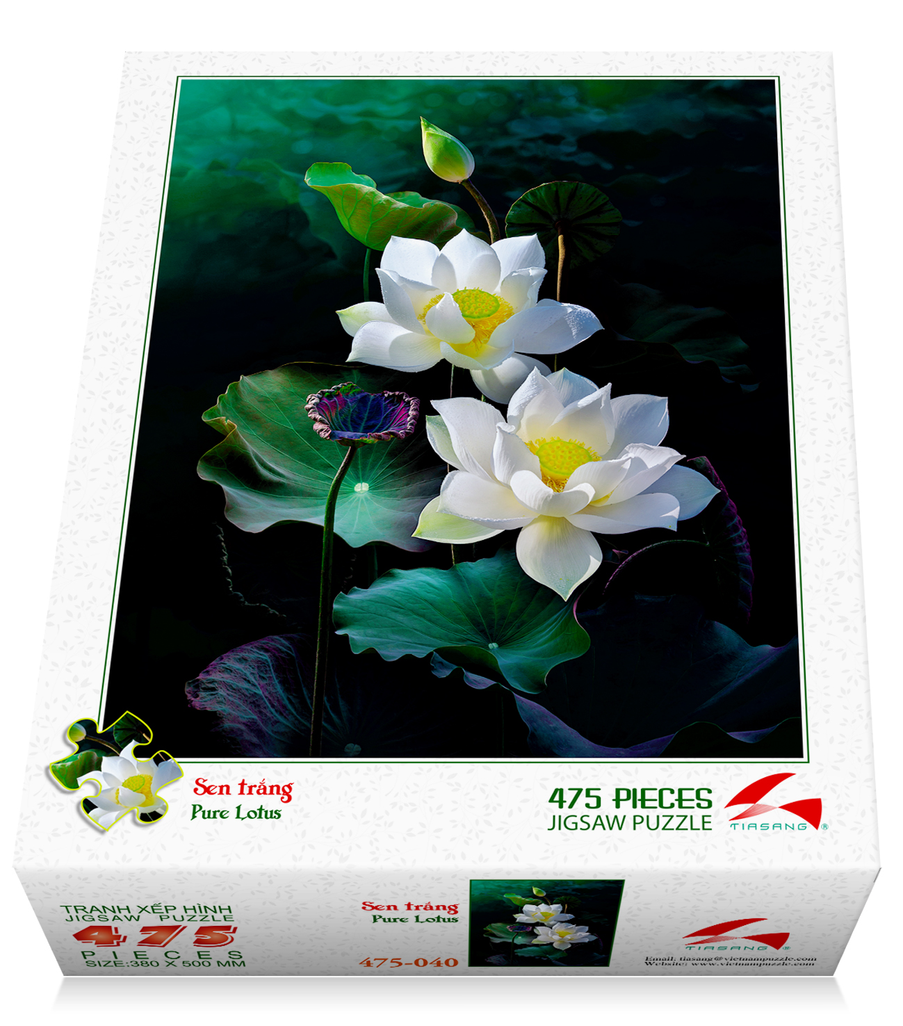 Tranh xếp hình 475 mảnh - Sen trắng