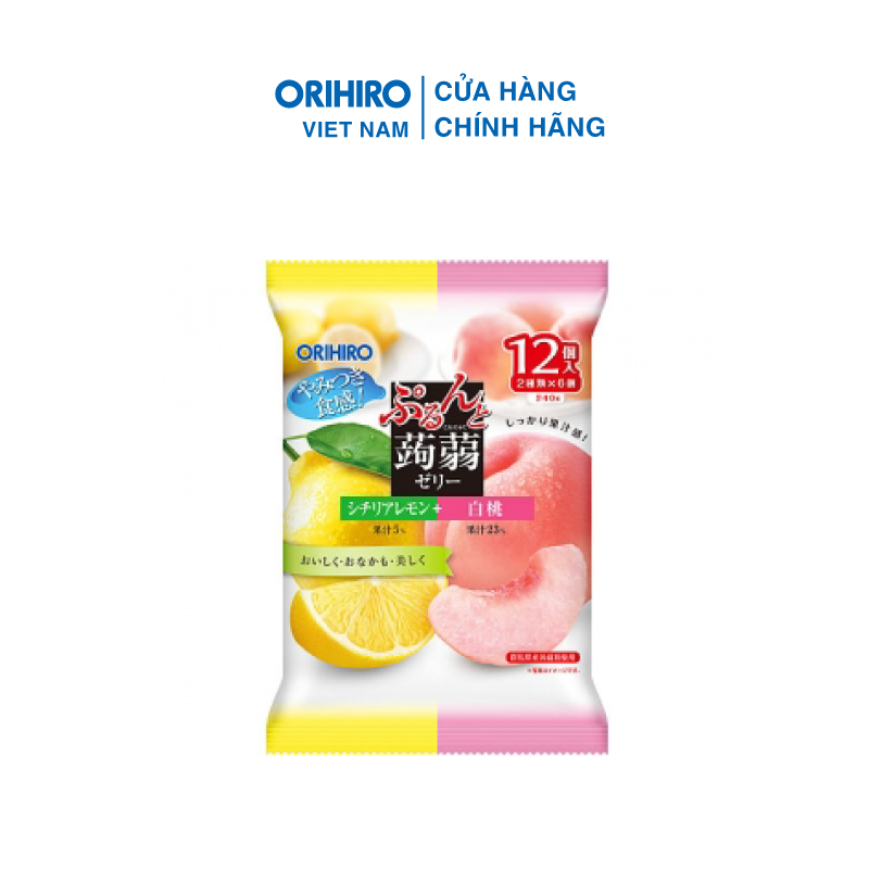 (T11.2024)Thạch trái cây Orihiro vị chanh và đào trắng