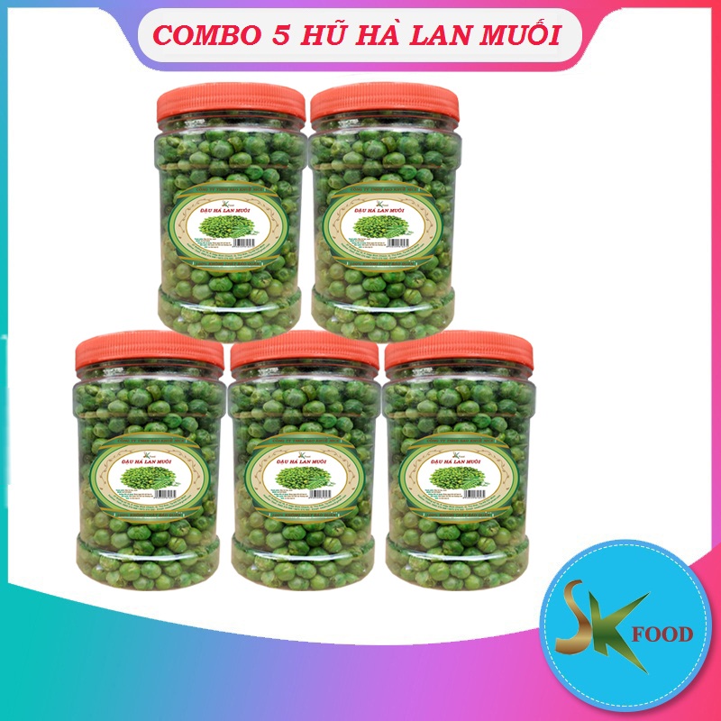 COMBO 5 HŨ ĐẬU HÀ LAN MUỐI SẤY GIÒN SK FOOD - MỖI HŨ 200G