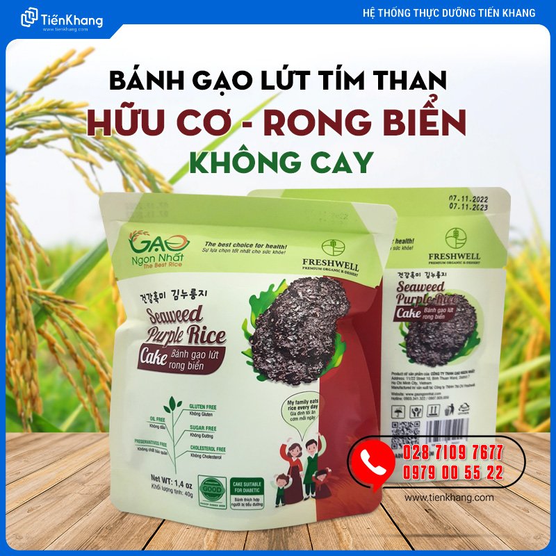 Bánh Gạo Lứt Tím Than Hữu Cơ - Bịch (40gram)