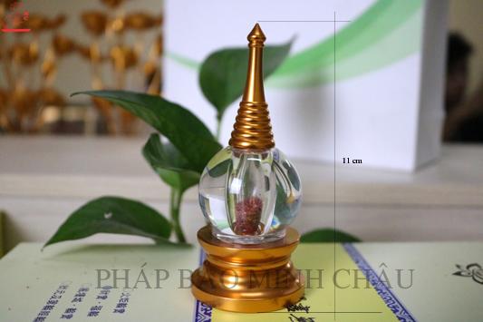 THÁP XÁ LỢI ĐỈNH ĐỒNG ĐẾ TRÒN ĐỒNG 11CM
