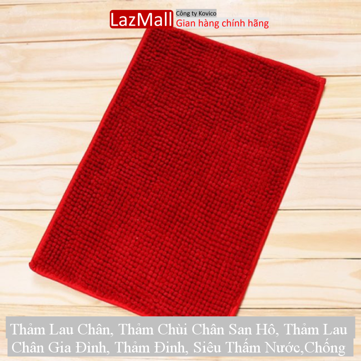 Thảm Lau Chân, Thảm Chùi Chân San Hô, Thảm Lau Chân Gia Đình, Thảm Đinh, Siêu Thấm Nước,Chống Trơn Trượt Kích Thước 30cm x 50cm - Sunzin Dìu Giấc Yêu Thương