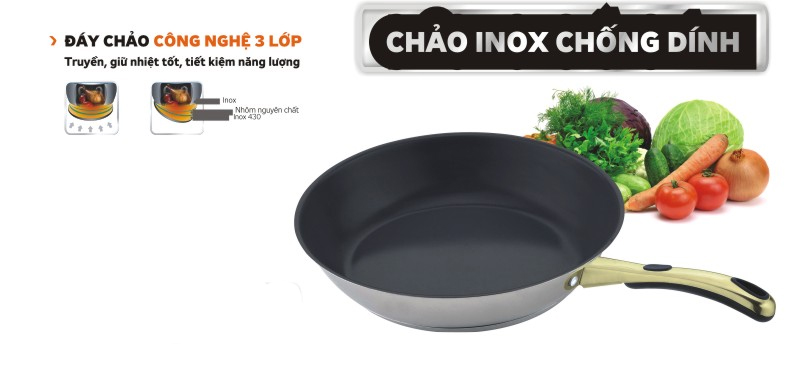 Chảo chống dính inox 28cm Kangaroo KG582M