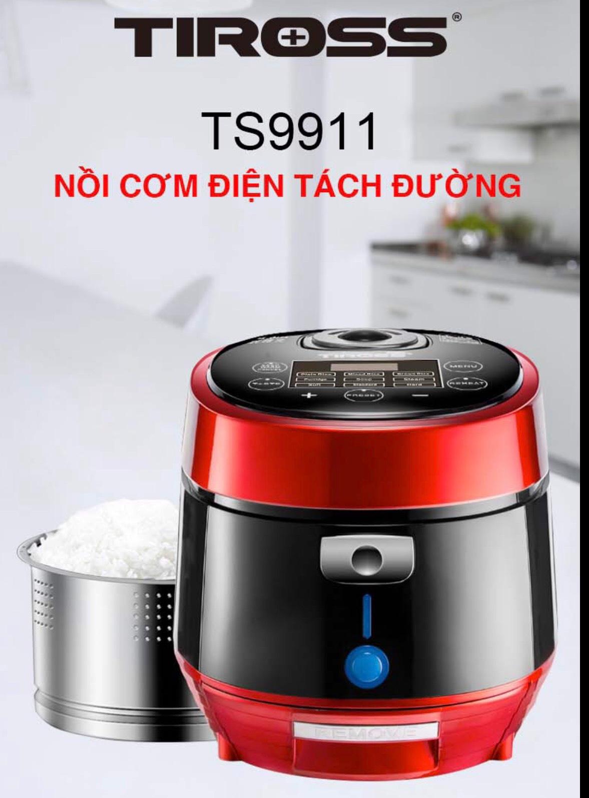 [Trả góp 0%]Nồi cơm điện tách đường TIROSS TS9911