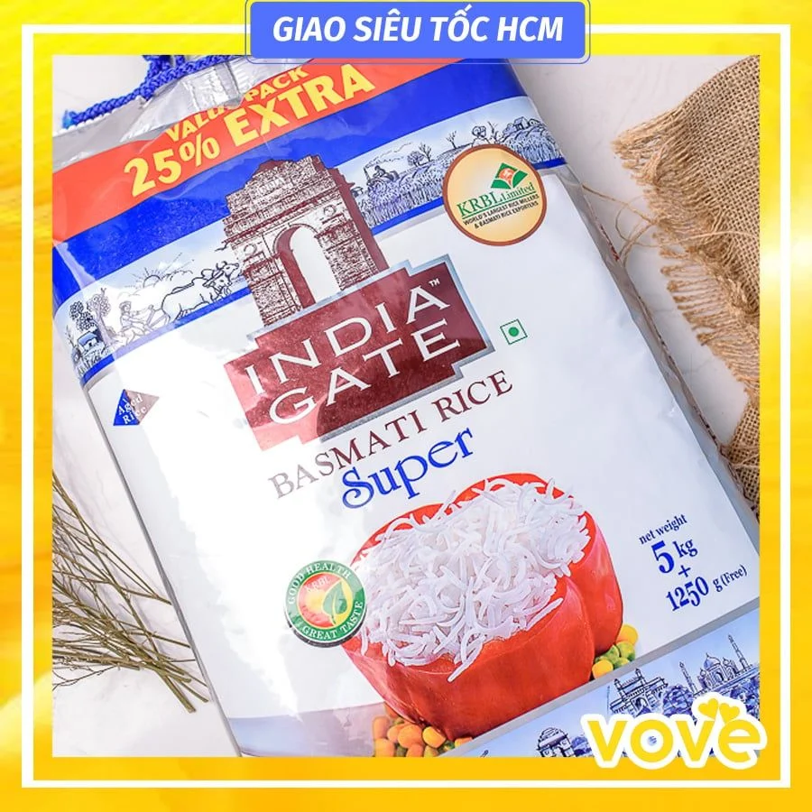 Gạo Ấn Độ Basmati India Gate 1,2kg cho người tiểu đường