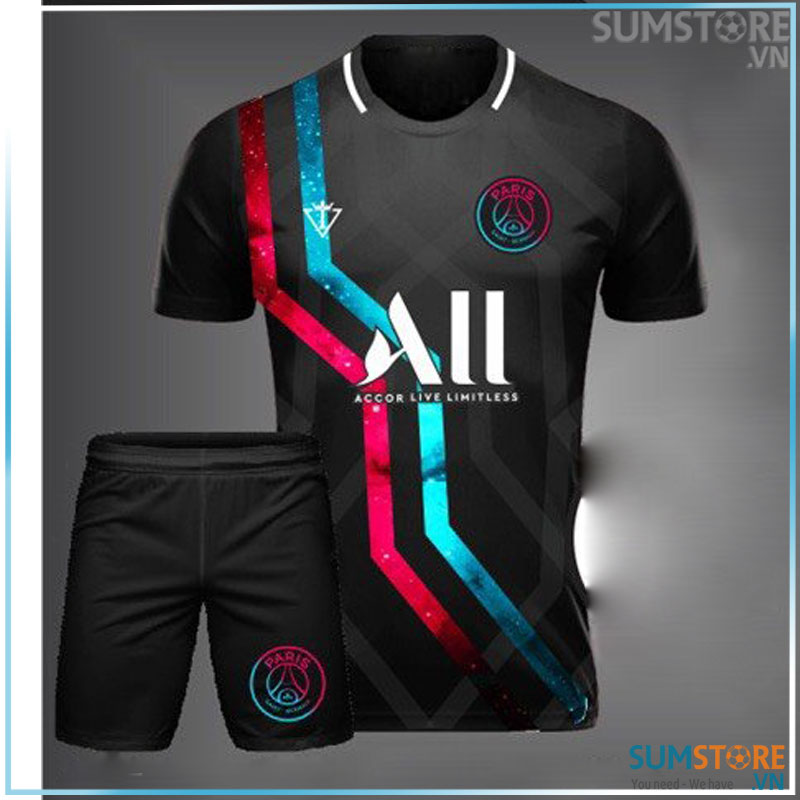 [HCM]Áo Đấu Bóng Đá CLB PSG Đen Win 5 -Vải Thun Lạnh Cao Cấp