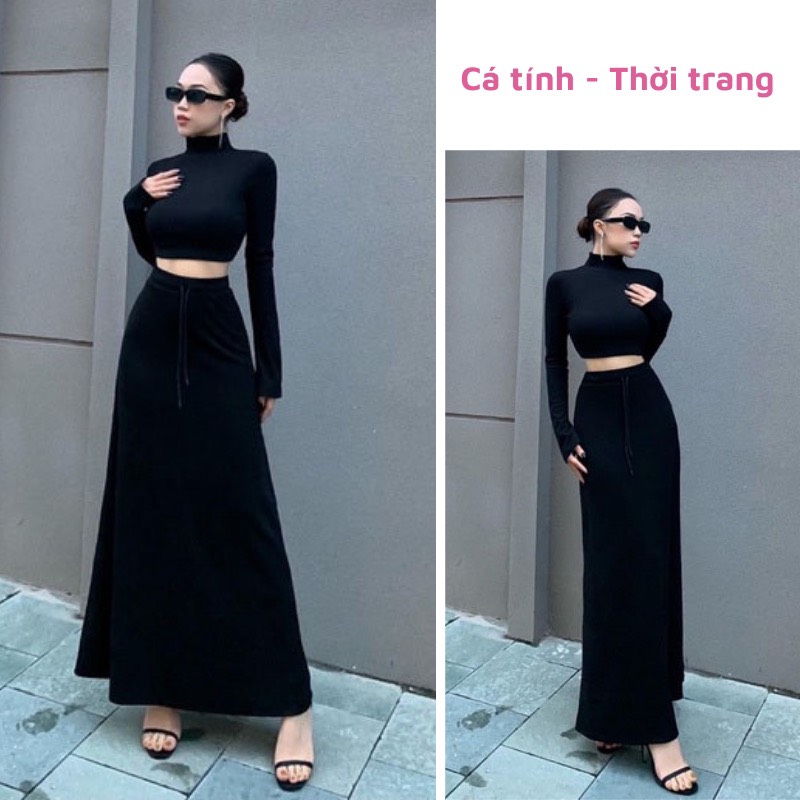 Chân váy suông dáng dài chất umi kiểu hàn - 247StoreFashion - Chanvaymidi1341_P0K45