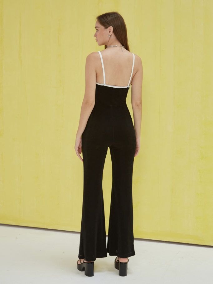 COCO SIN - Jumpsuit Đen 2 Dây Phối Trắng