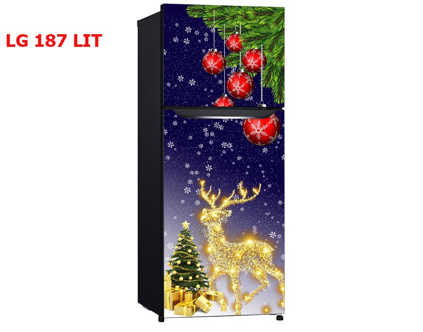 Decal Cao cấp dán tủ lạnh chống thấm mẫu noel 2022