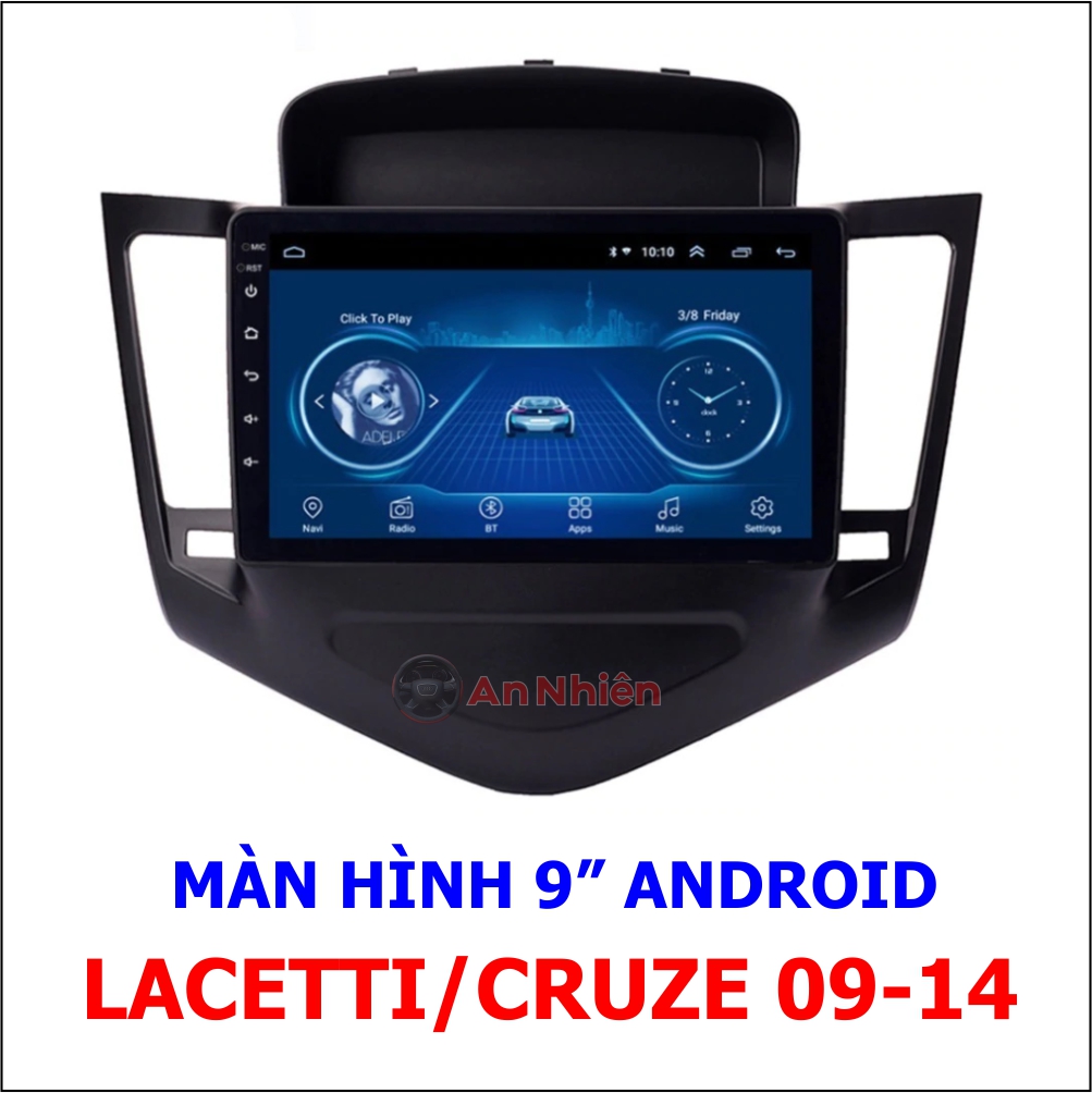 [Kho Hải Phòng] Màn Hình Android 9 inch Cho Xe CRUZE, LACETTI - GPS Bằng NaviTel, điều khiển giọng nói, điều khiển vô lăng, Xem Camera Lùi - Đầu DVD Android  Tiếng Việt, Kèm Mặt Dưỡng Giắc Zin Cho Xe Cruze, Lacetti