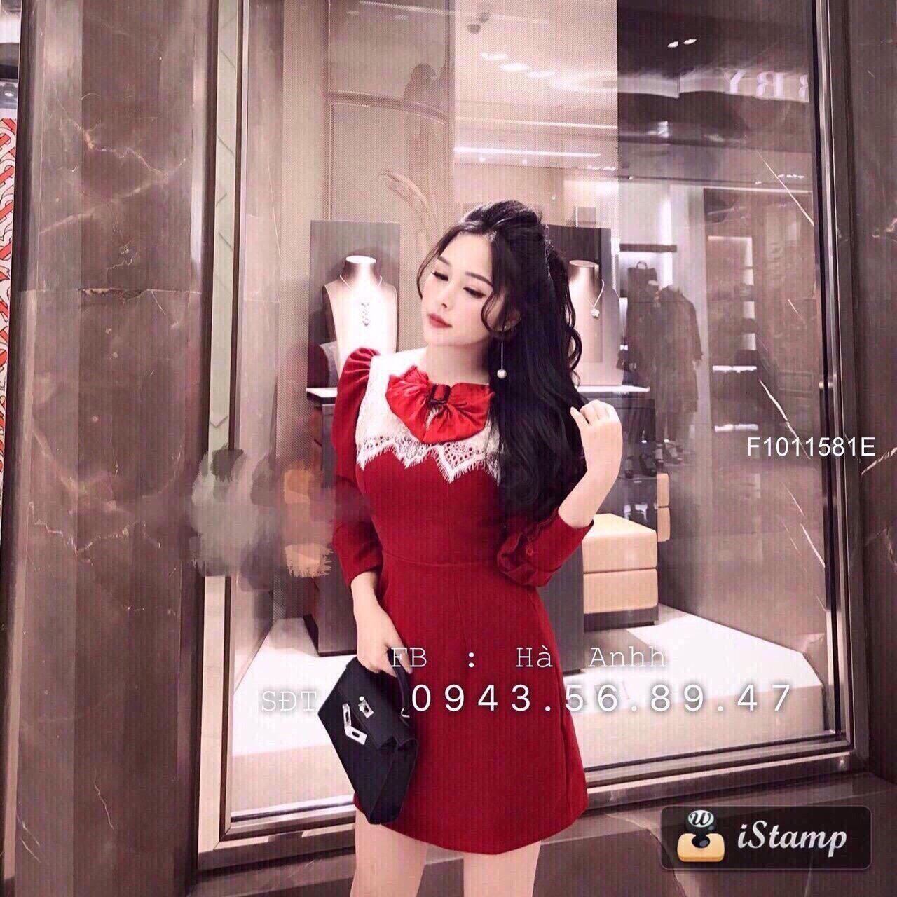 [HCM]Đầm xòe tiểu thư cổ nơ chất kate lụa AD