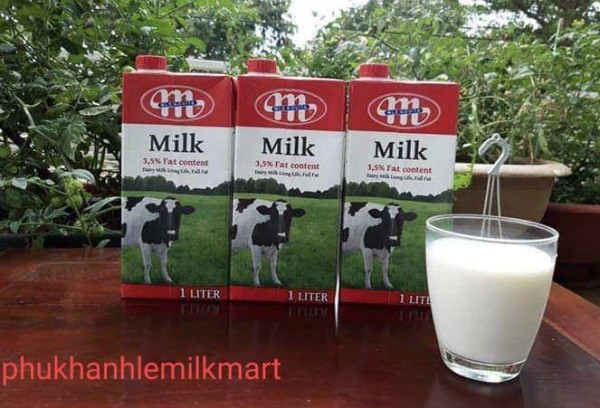Combo 3 hộp sữa tươi Mlekovita Ba Lan hộp 1lit