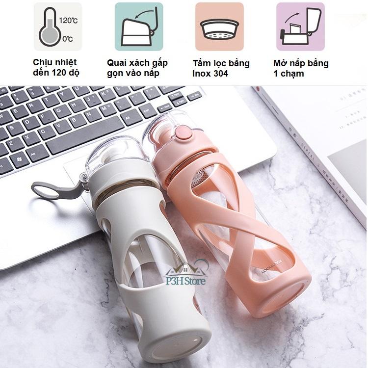 BÌNH NƯỚC THỦY TINH LOCK&LOCK LLG648