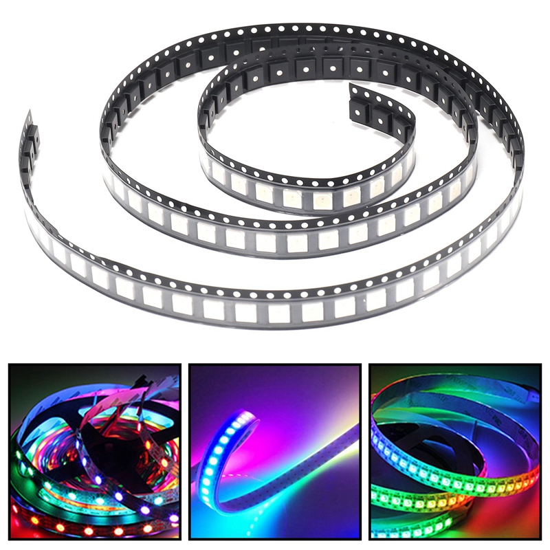 100PCS WS2812B RGB LED Chip 5050SMD White PCB WS2812 Individually Addressable Chip Pixels DC5V