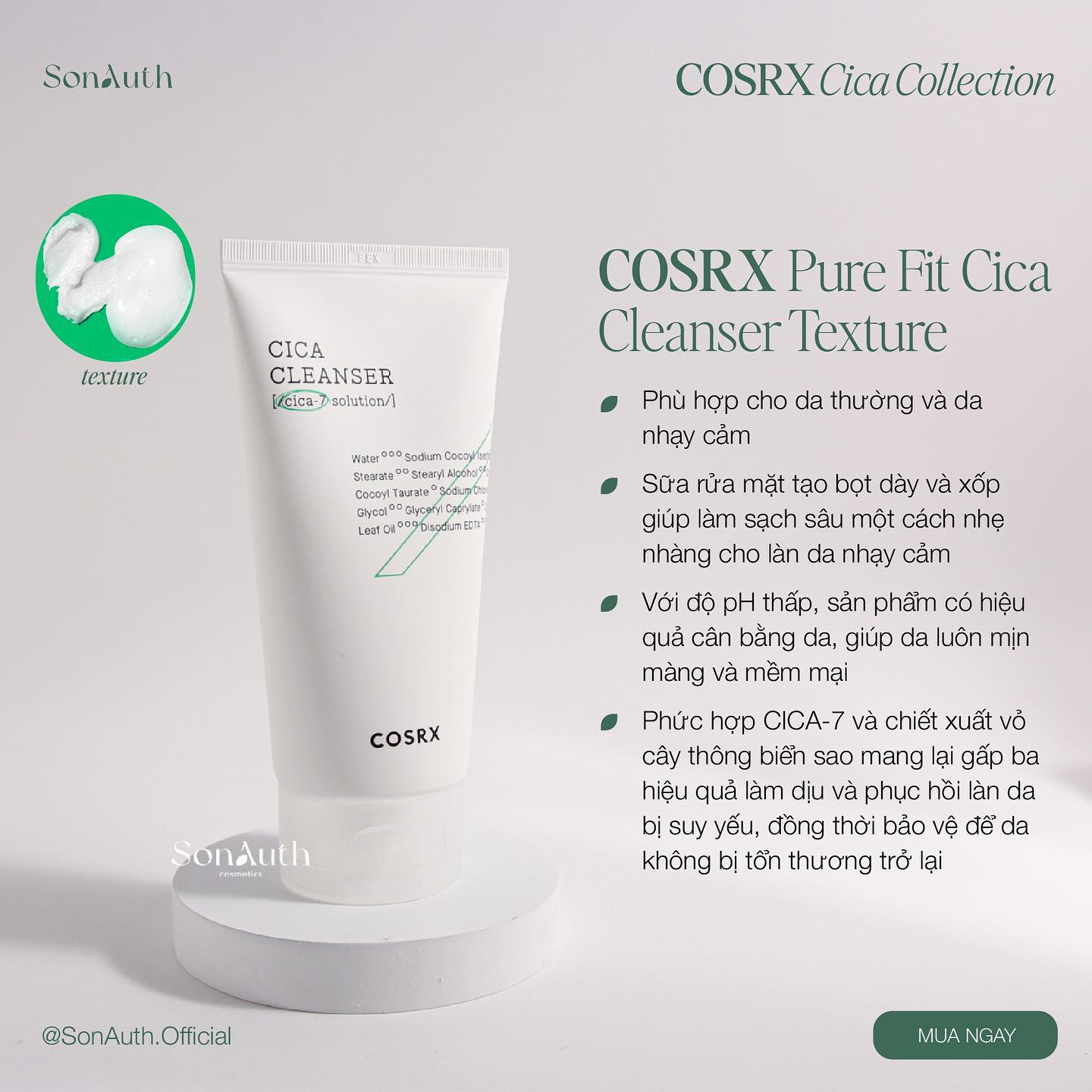 Sữa rửa mặt Cosrx Cica Cleanser 150ml