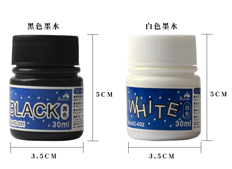 Mực vẽ Kuelox, mực vẽ manga, comic (mực trắng hoặc đen)-Dụng cụ vẽ Tâm Tâm