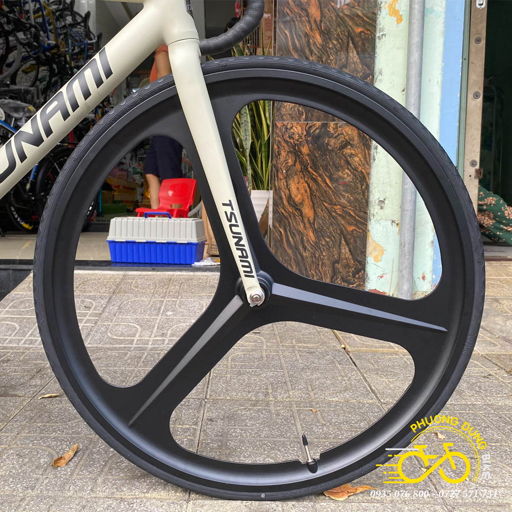 Vành nhôm 3 đao xe đạp 700C cho Fixed Gear, Road