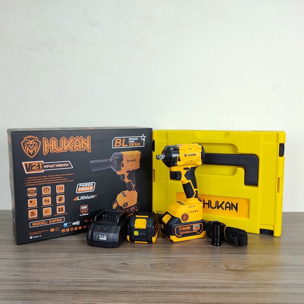 [CHÍNH HÃNG]  Máy siết bulong pin 21V HUKAN X4 Pro
