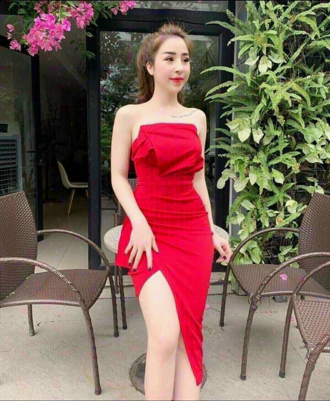 [HCM]Đầm cúp ngực xếp ly ( có mút ngực)