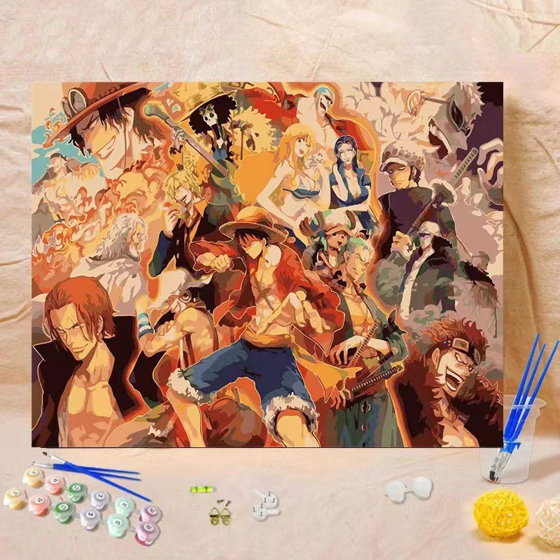 Tranh Đính Đá Hoạt Hình - Tranh Đính Hạt 5D Kích Thước 30 x 40cm - DIY - Vua Hải Tặc