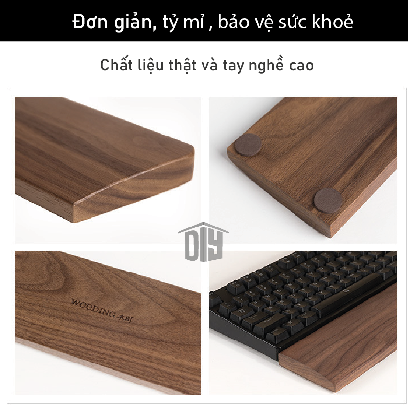 Kê tay bàn phím bằng gỗ óc chó cao cấp