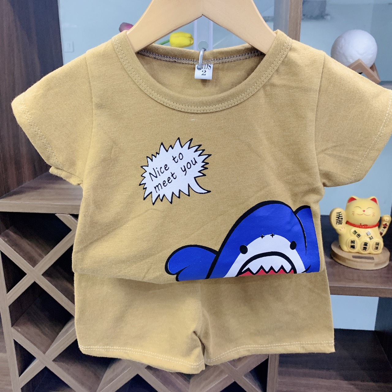 Bộ quần áo hình con cá mập cho bé trai từ 8 - 18kg
