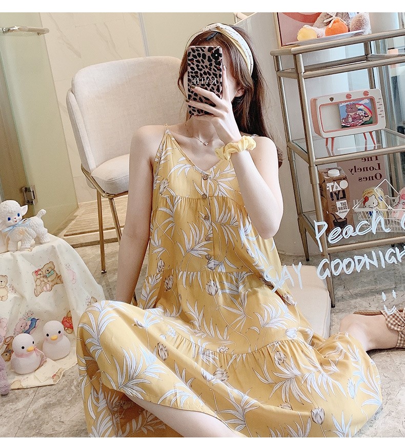 Váy 2 Dây Lanh Mặc Nhà VN60