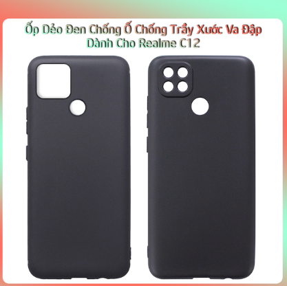 Ốp dẻo đen chống bẩn cho Realme C12/ C15