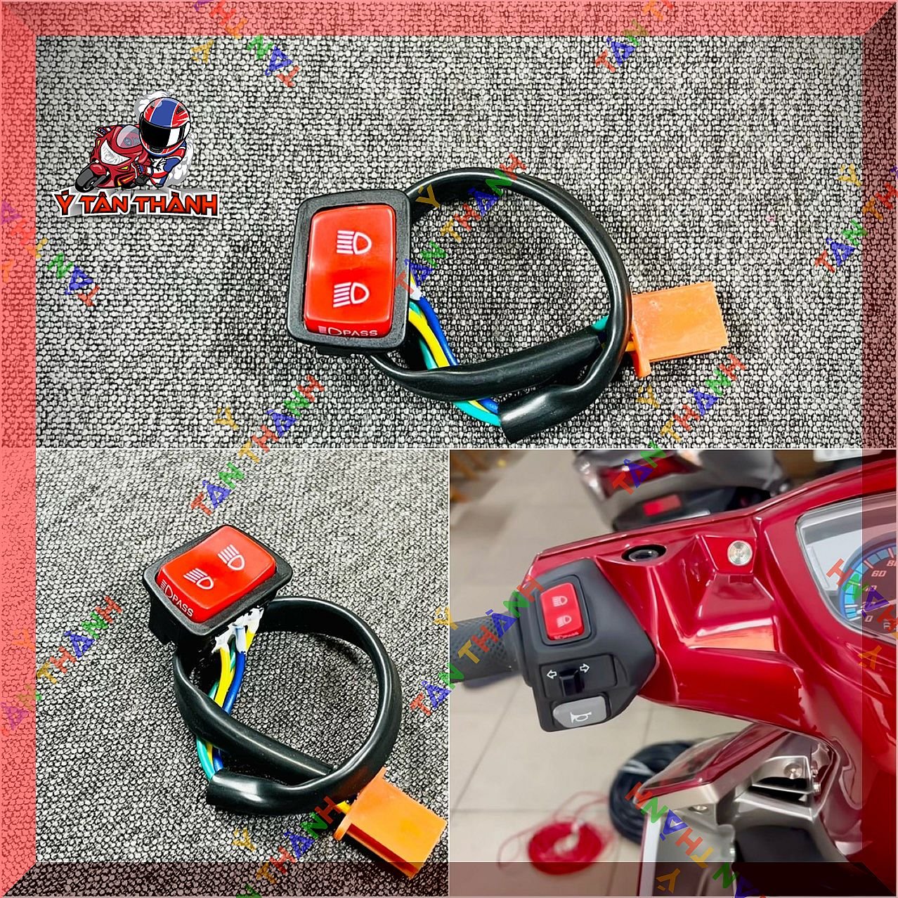 Nút passing Đỏ cho cùm công tắc NVX