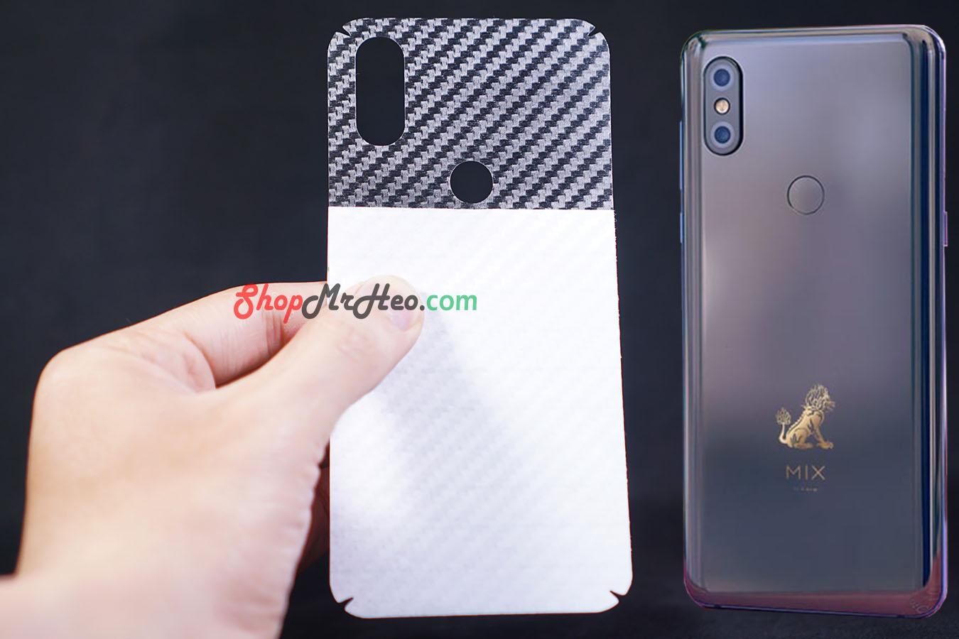 [HCM]Bộ 3 Skin Dán Mặt Lưng Vân 3D Xiaomi Mi Mix 3
