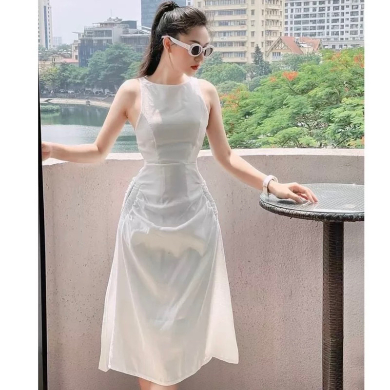 ĐẦM CỔ TRÒN, 2 TÚI (có ảnh thật) ms53