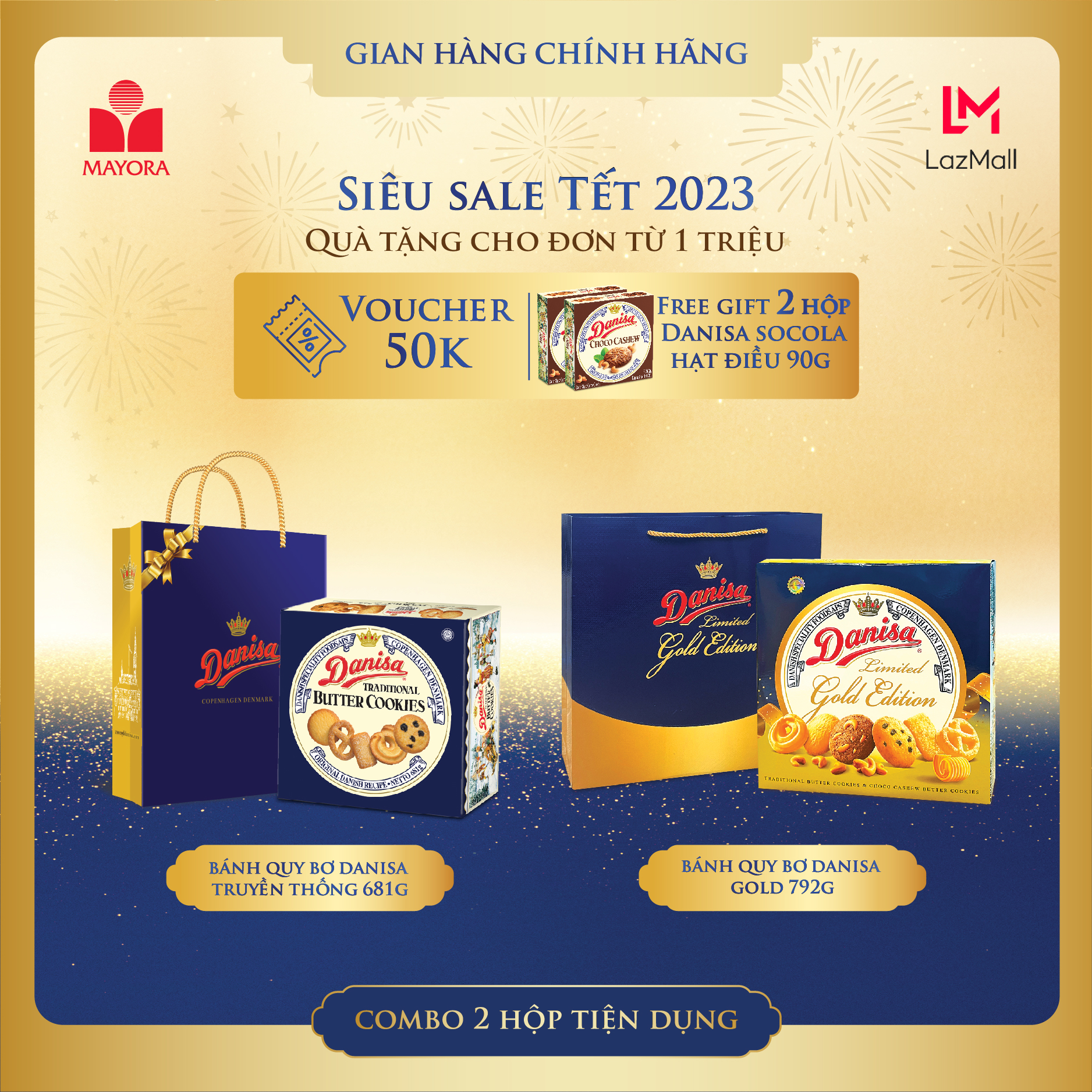 Combo 2 Danisa 681g  & Danisa Gold phiên bản giới hạn 792g