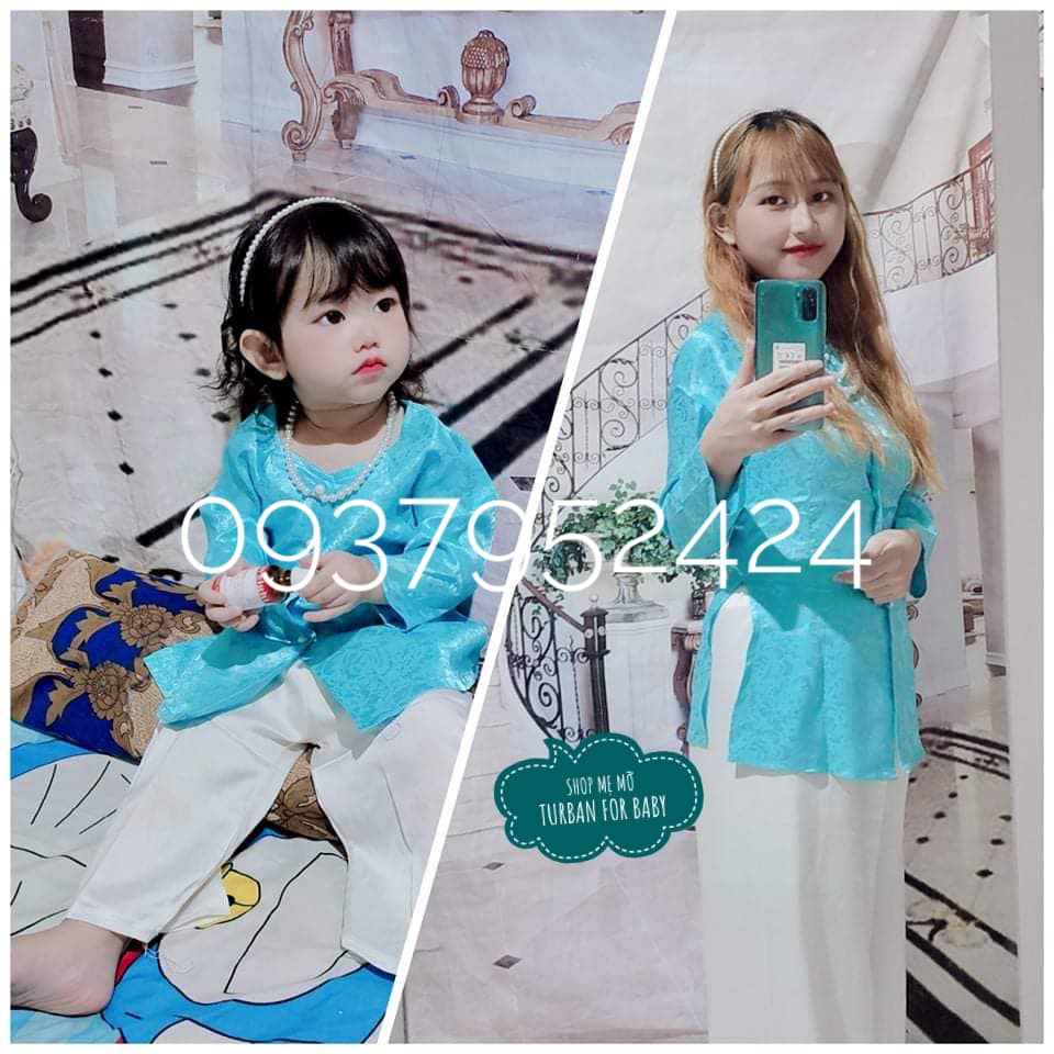 BỘ BÀ BA CƯNG XỈU CHO MẸ VÀ BÉ QUẦN TRẮNG